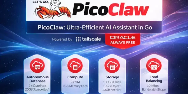 Diagram showing an Oracle Always Free VPS secured with Tailscale running a PicoClaw AI agent